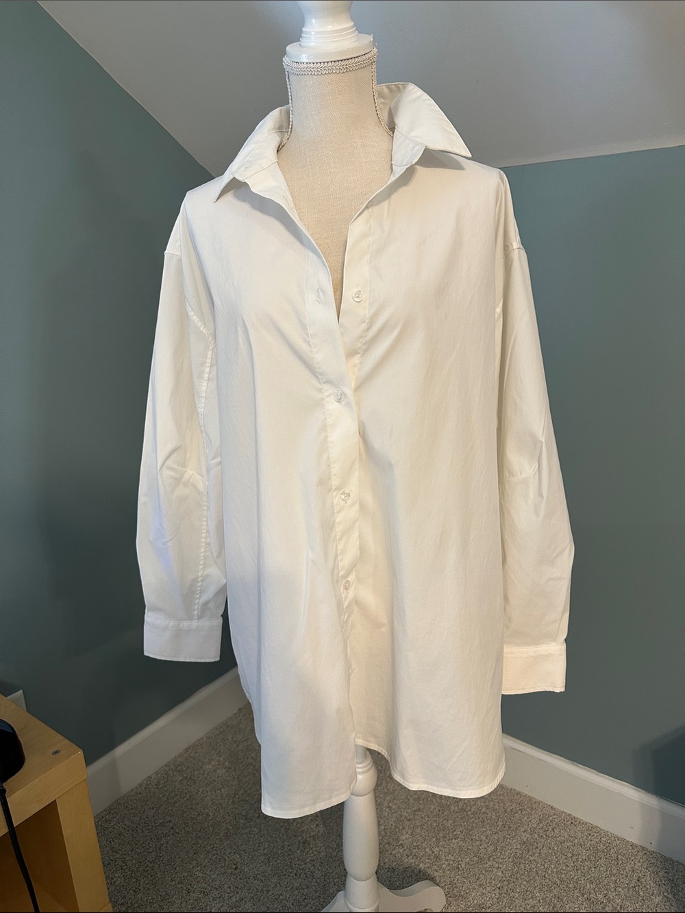 Athleta White Casual Button-Down Shirt